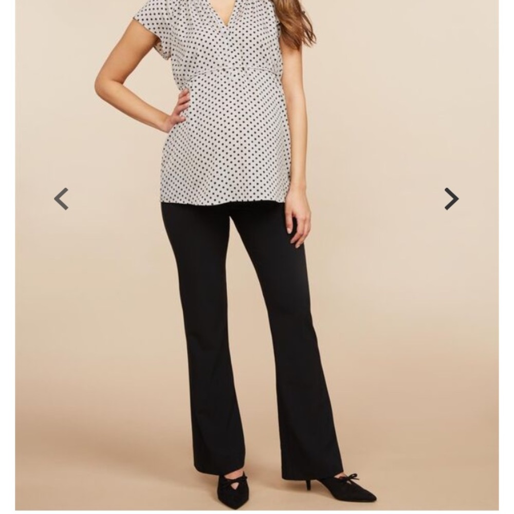 Maternity Slacks Dress Pants Work flare‎ Leg black